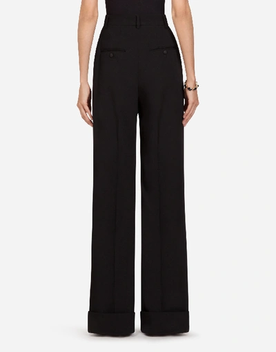 Shop Dolce & Gabbana Woolen Fabric Flare Pants