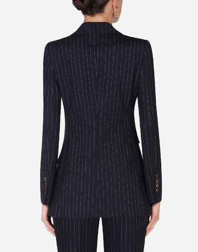 Shop Dolce & Gabbana Pin-stripe Wool Blazer
