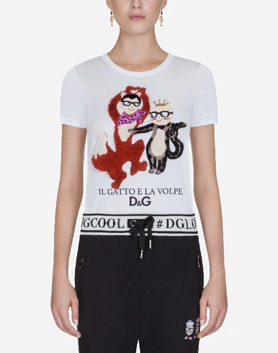 Shop Dolce & Gabbana Printed Cotton T-shirt In White