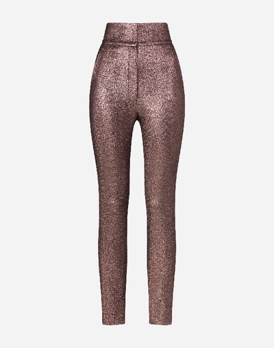 Shop Dolce & Gabbana Lamé Fabric Pants In Multicolored