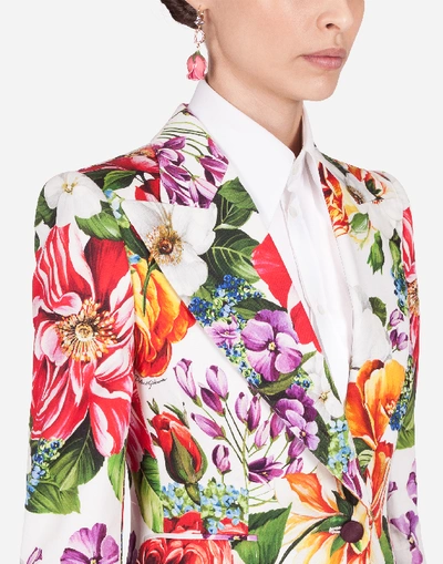 Shop Dolce & Gabbana Single-breasted Floral-print Drill Blazer In Floral Print