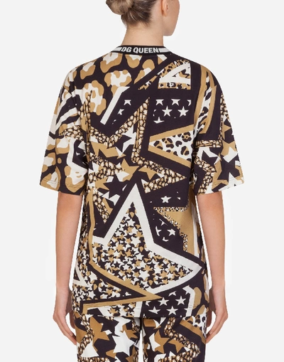 Shop Dolce & Gabbana Millennials Star Print Jersey Crew Neck T-shirt In Multicolored