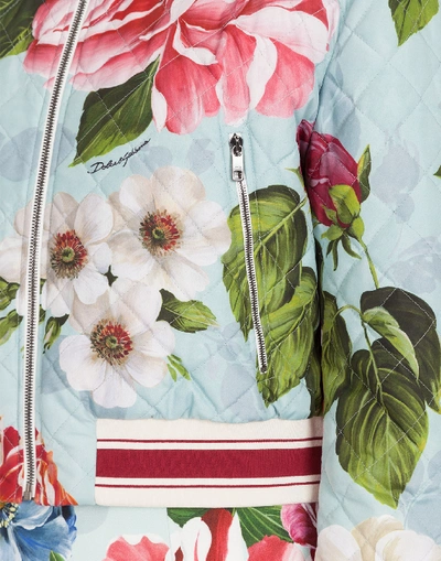 Shop Dolce & Gabbana Floral-print Nylon Bomber Jacket In Floral Print