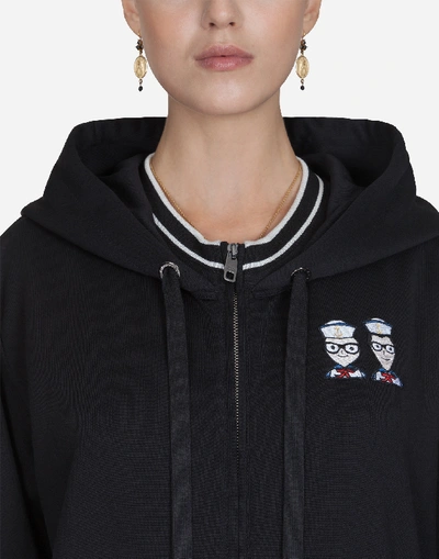 Shop Dolce & Gabbana #dgfamily Cotton Sweatshirt In Black