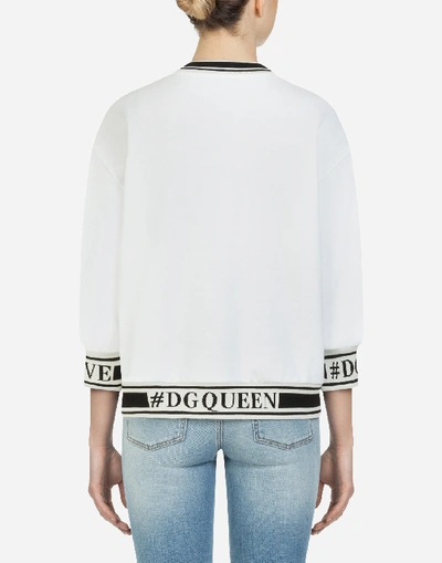 Shop Dolce & Gabbana Round-neck Sweatshirt With Patches Of The Designers