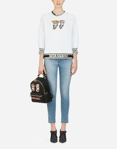 Shop Dolce & Gabbana Round-neck Sweatshirt With Patches Of The Designers
