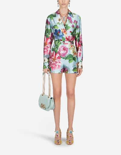 Shop Dolce & Gabbana Floral-print Shantung Shirt Jacket In Floral Print