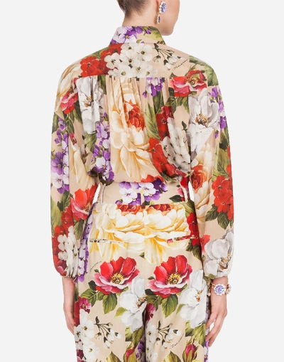 Shop Dolce & Gabbana Oversize Floral-print Crepe De Chine Shirt In Floral Print