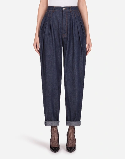 Shop Dolce & Gabbana Denim Balloon Pants In Blue