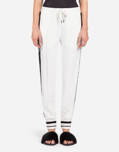 Shop Dolce & Gabbana Jogging Pants In Cady In White