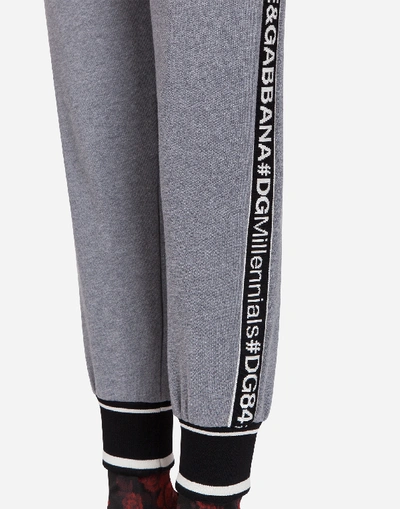 Shop Dolce & Gabbana Jersey Pants In Grey