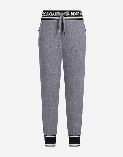 Shop Dolce & Gabbana Jersey Pants In Grey
