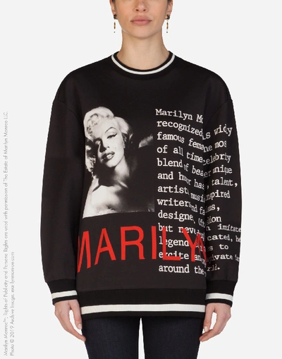 Shop Dolce & Gabbana Jersey Sweatshirt With Marilyn Monroe Print