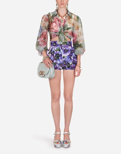 Shop Dolce & Gabbana Floral-print Organza Shirt In Floral Print