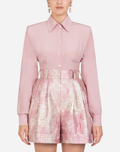 Shop Dolce & Gabbana Crepe De Chine Shirt In Pink