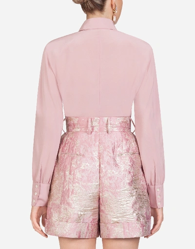 Shop Dolce & Gabbana Crepe De Chine Shirt In Pink