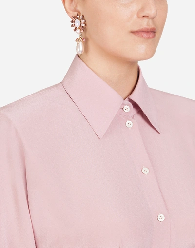 Shop Dolce & Gabbana Crepe De Chine Shirt In Pink