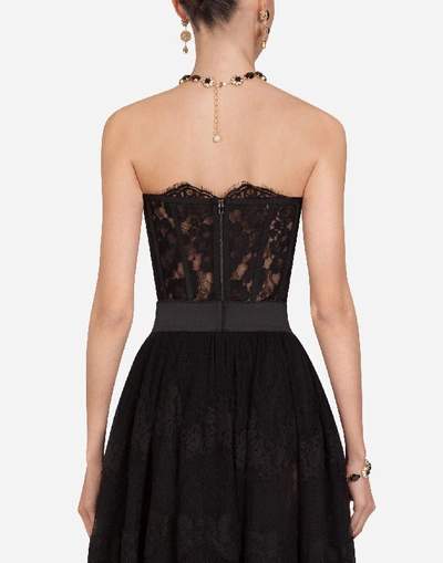 Dolce & Gabbana Short Galloon Lace Bustier In Black