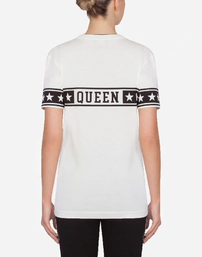 Shop Dolce & Gabbana Millennials Star Print Jersey T-shirt In Cream