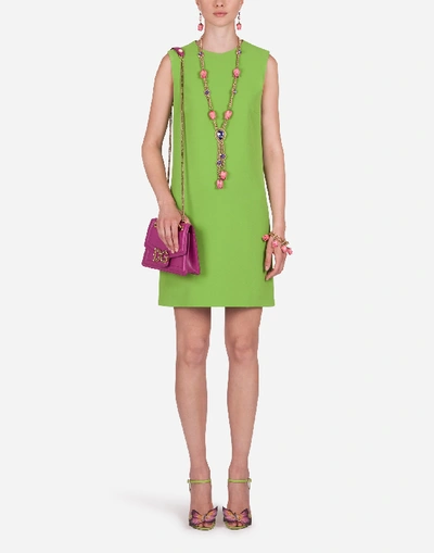Shop Dolce & Gabbana Short A-line Cady Dress In Green