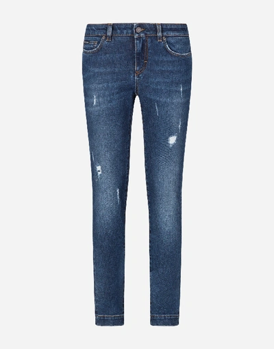 Shop Dolce & Gabbana Pretty-fit Jeans In Stretch Denim In Azure
