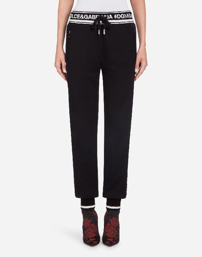 Shop Dolce & Gabbana Jersey Pants In Black