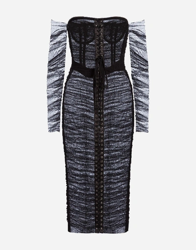 Shop Dolce & Gabbana Tulle Dress In Black