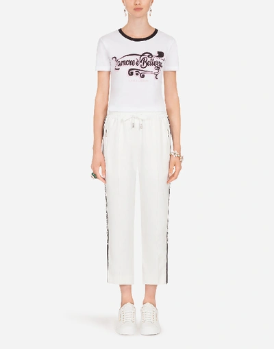 Shop Dolce & Gabbana Cady Pants In White