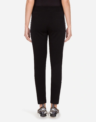 Shop Dolce & Gabbana Millennials Star Jersey Jogging Pants In Black