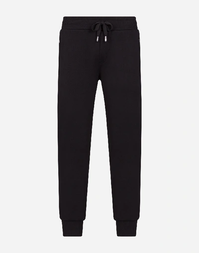 Shop Dolce & Gabbana Millennials Star Jersey Jogging Pants In Black