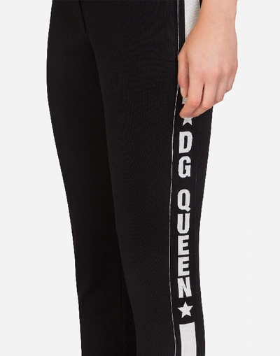 Shop Dolce & Gabbana Millennials Star Jersey Jogging Pants In Black