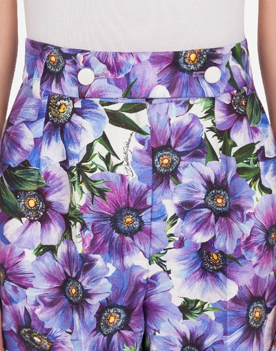 Shop Dolce & Gabbana High-waisted Shorts In Anemone-print Mikado In Floral Print
