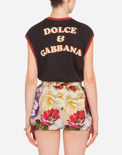 Shop Dolce & Gabbana Jersey T-shirt With Bring Me To The Moon Print In Black