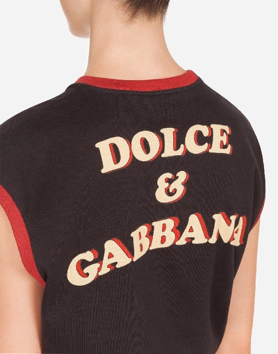 Shop Dolce & Gabbana Jersey T-shirt With Bring Me To The Moon Print In Black