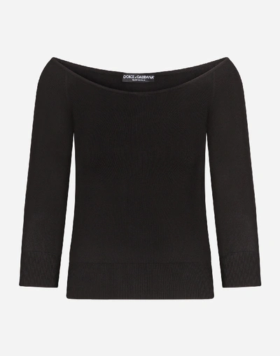 Shop Dolce & Gabbana Round Neck Viscose Sweater
