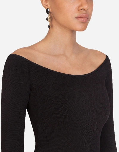Shop Dolce & Gabbana Round Neck Viscose Sweater