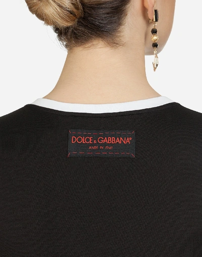 Shop Dolce & Gabbana T-shirt With Leopard Patch In Black