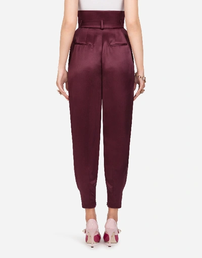 Shop Dolce & Gabbana Satin Balloon Trousers In Purple