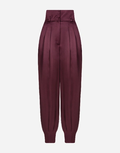 Shop Dolce & Gabbana Satin Balloon Trousers In Purple
