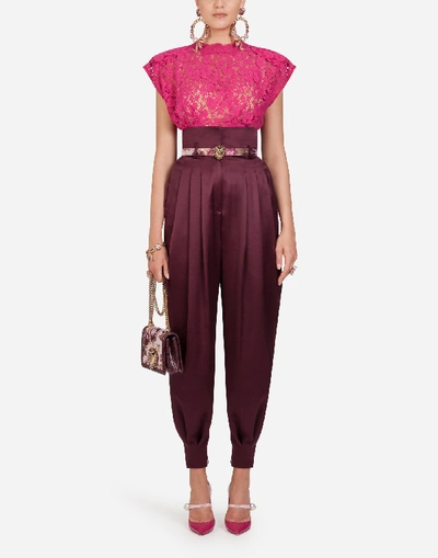 Shop Dolce & Gabbana Satin Balloon Trousers In Purple