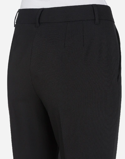 Shop Dolce & Gabbana Masculine Pants In Stretch Woolen Fabric