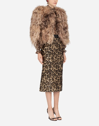 Shop Dolce & Gabbana Printed Chiffon Shirt In Leopard Print