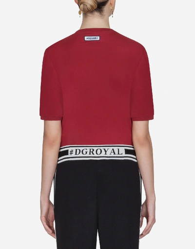 Shop Dolce & Gabbana #dgfamily Cotton T-shirt In Red