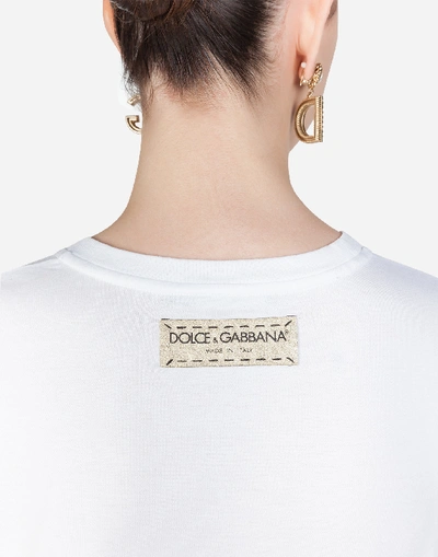 Shop Dolce & Gabbana Jersey T-shirt With Printed Logo In White