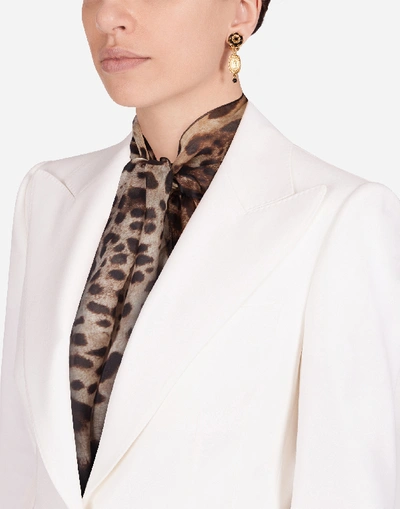 Shop Dolce & Gabbana Woolen Fabric Single-breasted Jacket In White