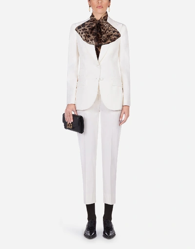 Shop Dolce & Gabbana Woolen Fabric Single-breasted Jacket In White