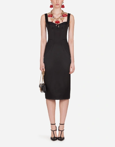 Shop Dolce & Gabbana Satin Bustier Dress With Brassiere