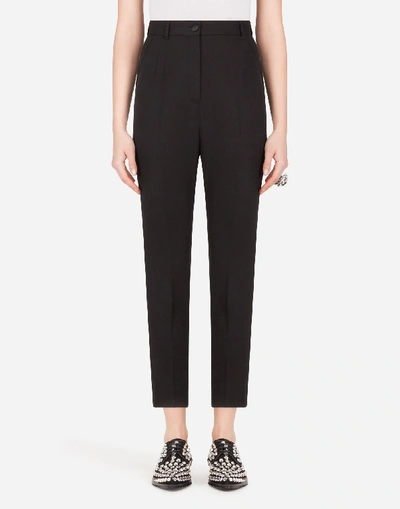 Shop Dolce & Gabbana High-waisted Woolen Fabric Pants