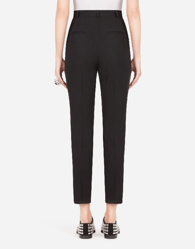 Shop Dolce & Gabbana High-waisted Woolen Fabric Pants