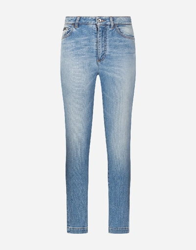Shop Dolce & Gabbana Audrey-fit Jeans In Stretch Denim In Blue